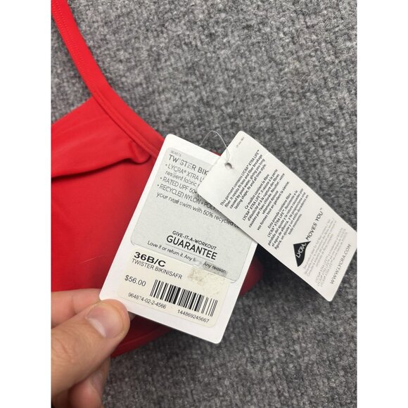 Athleta Bikini Top Womens 36B/C Red Twister Swim Crossback Adjustable UPF 50 - Picture 2 of 5